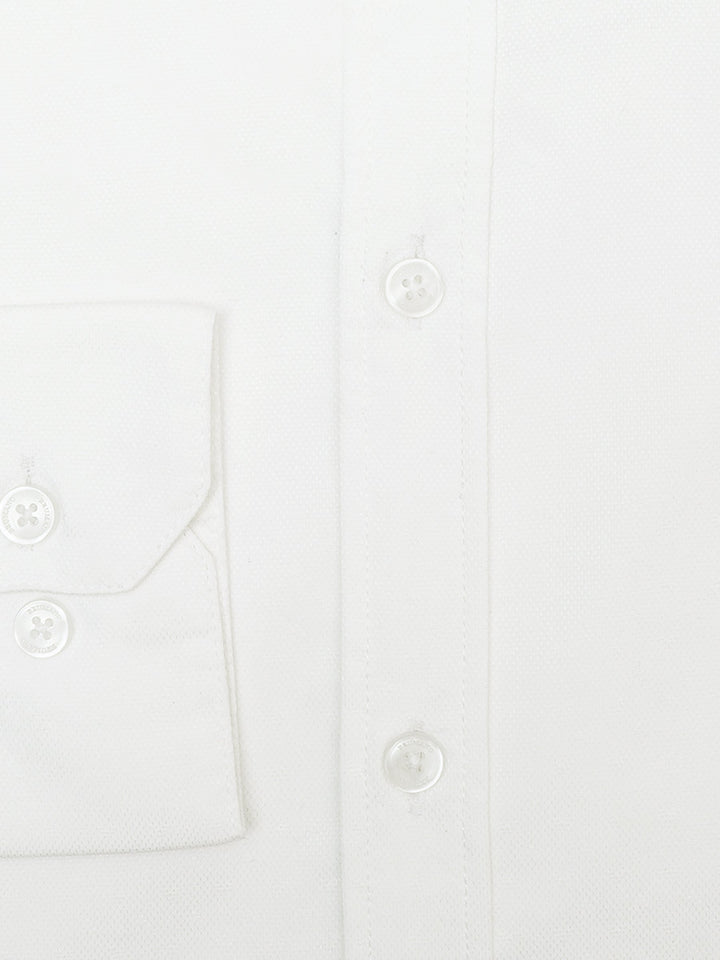 Brumano Ready To Wear Shirts Men 1 Piece Cotton White Dobby Structured Formal Shirt Luxe 0-32-025-4395 - Summer Collection