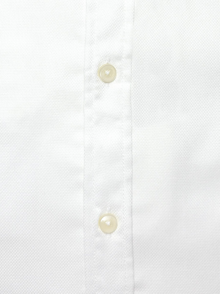 Brumano Ready To Wear Shirts Men 1 Piece Cotton White Dobby Structured Shirt With Printed Collar 0-31-025-4513 - Summer Collection
