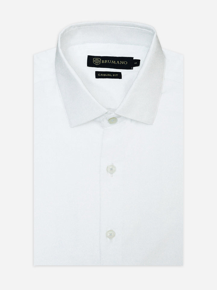 Brumano Ready To Wear Shirts Men 1 Piece Cotton White Formal Shirt in Stretch Fabric 0-31-025-4416 - Summer Collection