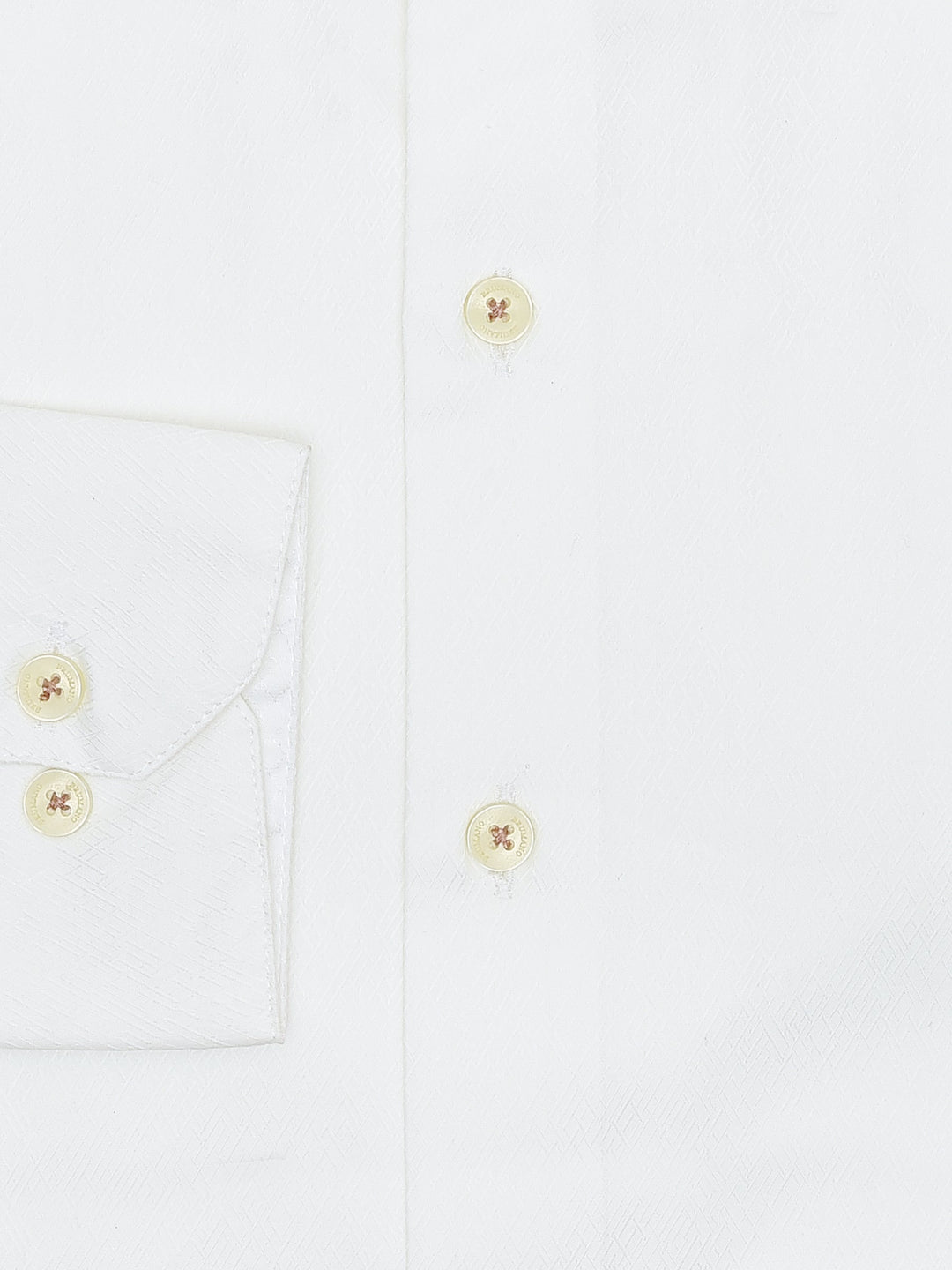 Brumano Ready To Wear Shirts Men 1 Piece Cotton White Jacquard Patterned Formal Shirt Luxe 0-32-025-1666 - Summer Collection