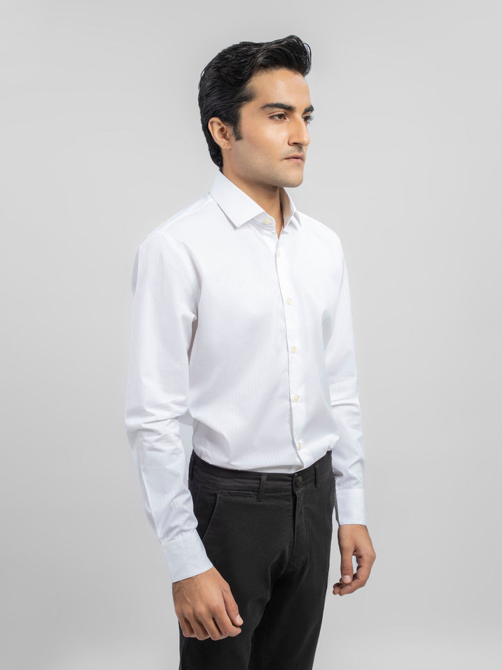 Brumano Ready To Wear Shirts Men 1 Piece Cotton White Striped Office Shirt With Cutaway Collar 0-32-023-2127 - Summer Collection