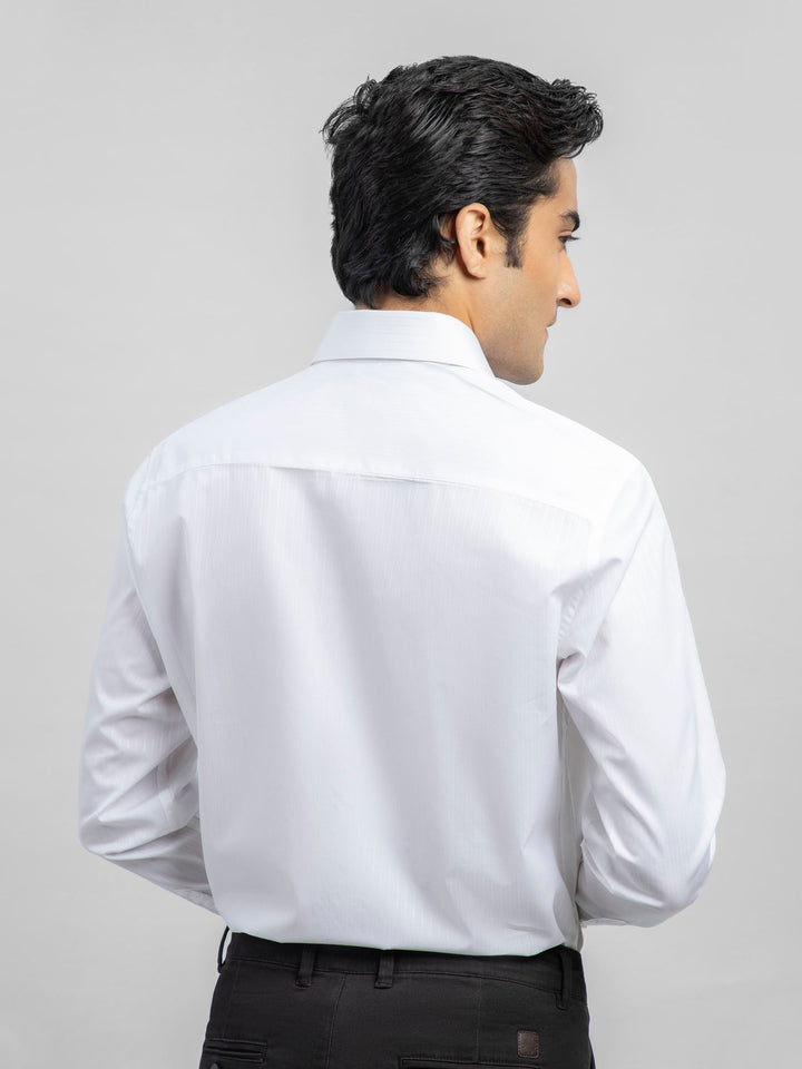 Brumano Ready To Wear Shirts Men 1 Piece Cotton White Striped Office Shirt With Cutaway Collar 0-32-023-2127 - Summer Collection