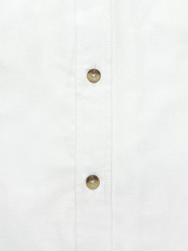 Brumano Ready To Wear Shirts Men 1 Piece Cotton White Structured Button Down Shirt 0-31-025-4478 - Summer Collection