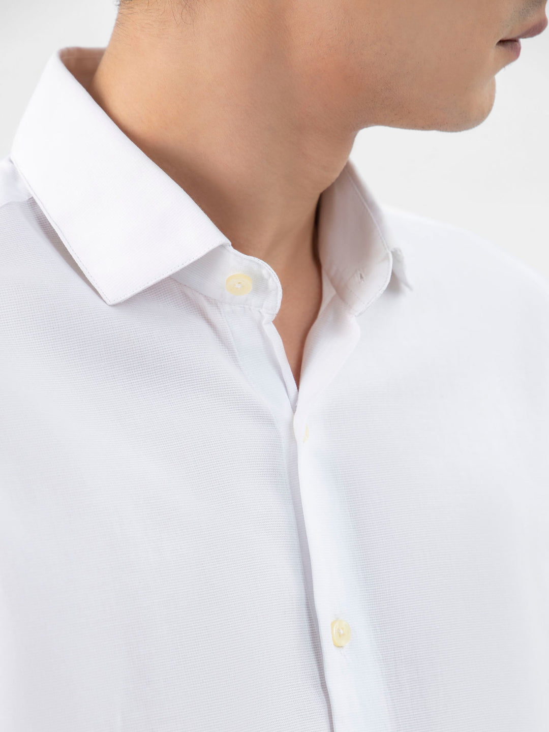 Brumano Ready To Wear Shirts Men 1 Piece Cotton White Structured Formal Shirt 0-32-024-2026 - Summer Collection