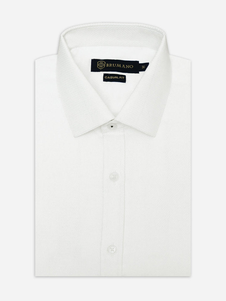 Brumano Ready To Wear Shirts Men 1 Piece Cotton White Structured Formal Shirt 0-31-025-4520 - Summer Collection