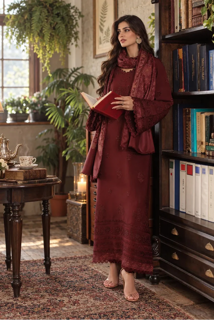 Noor by Saadia Asad Unstitched Embroidered Linen 3 Piece Suit SA26UNL D3 B - Winter Collection