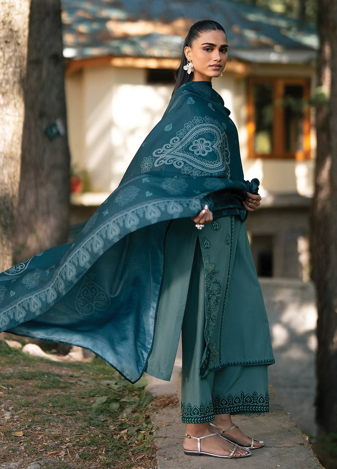Extended Stay by Xenia Formals Unstitched Embroidered Khaddar 3 Piece Suit XE26UES 09-Cervia - Winter Collection