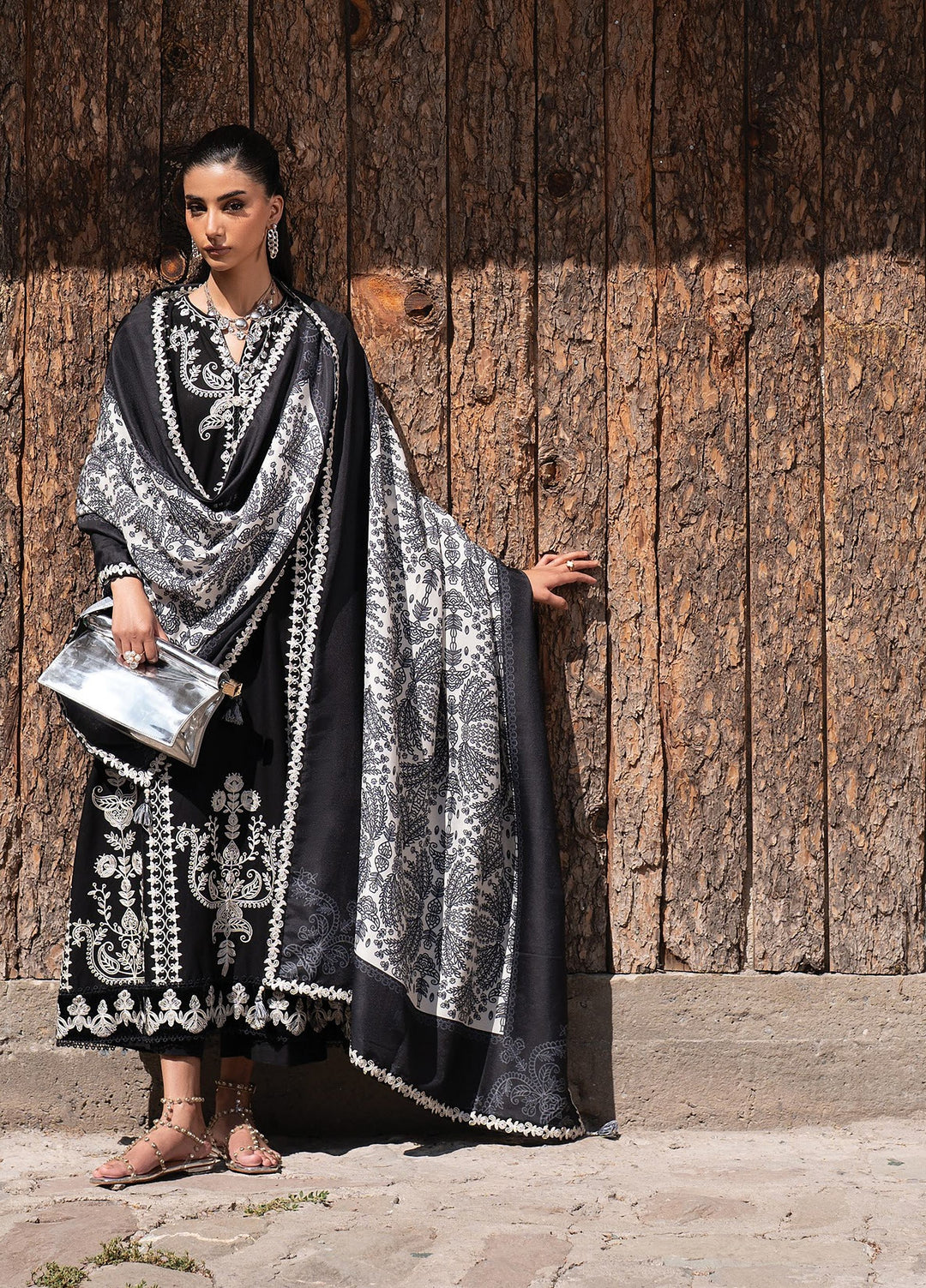 Extended Stay by Xenia Formals Unstitched Embroidered Khaddar 3 Piece Suit XE26UES 03-Nusha - Winter Collection