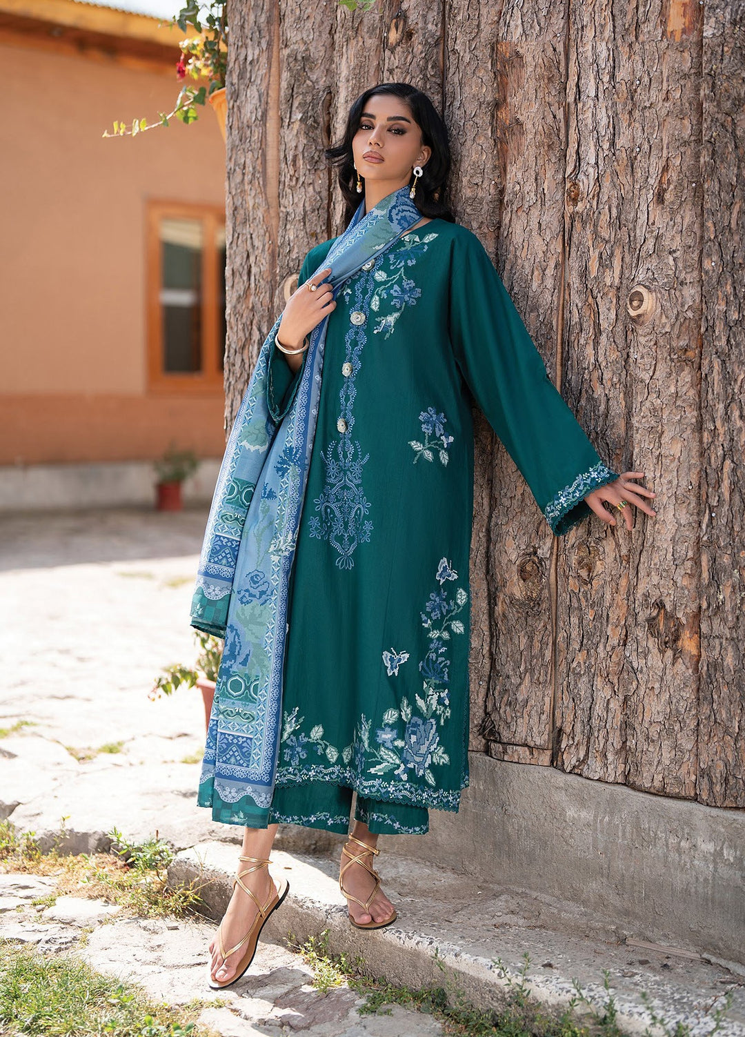 Extended Stay by Xenia Formals Unstitched Embroidered Khaddar 3 Piece Suit XE26UES 05-Rosha - Winter Collection
