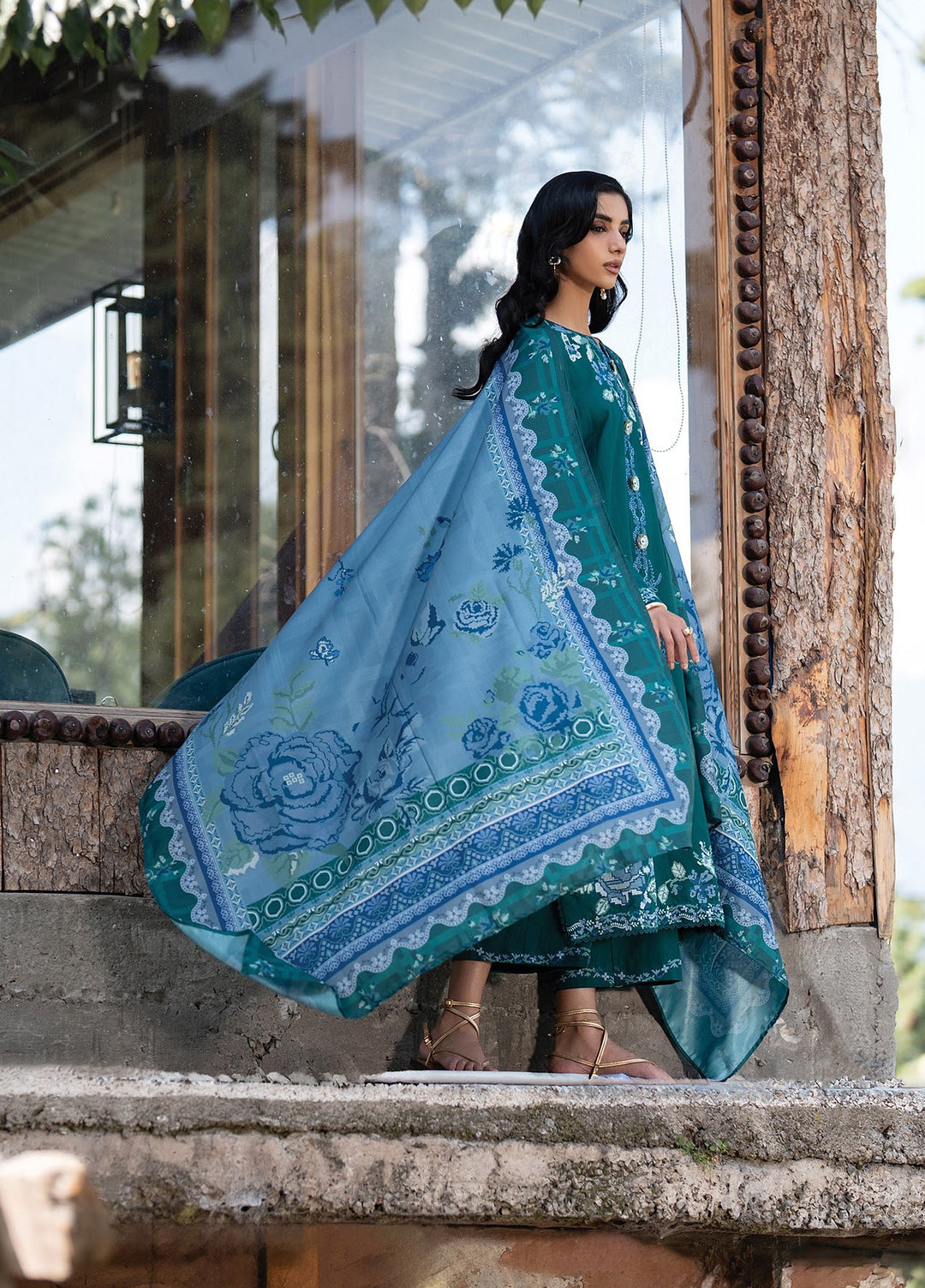 Extended Stay by Xenia Formals Unstitched Embroidered Khaddar 3 Piece Suit XE26UES 05-Rosha - Winter Collection
