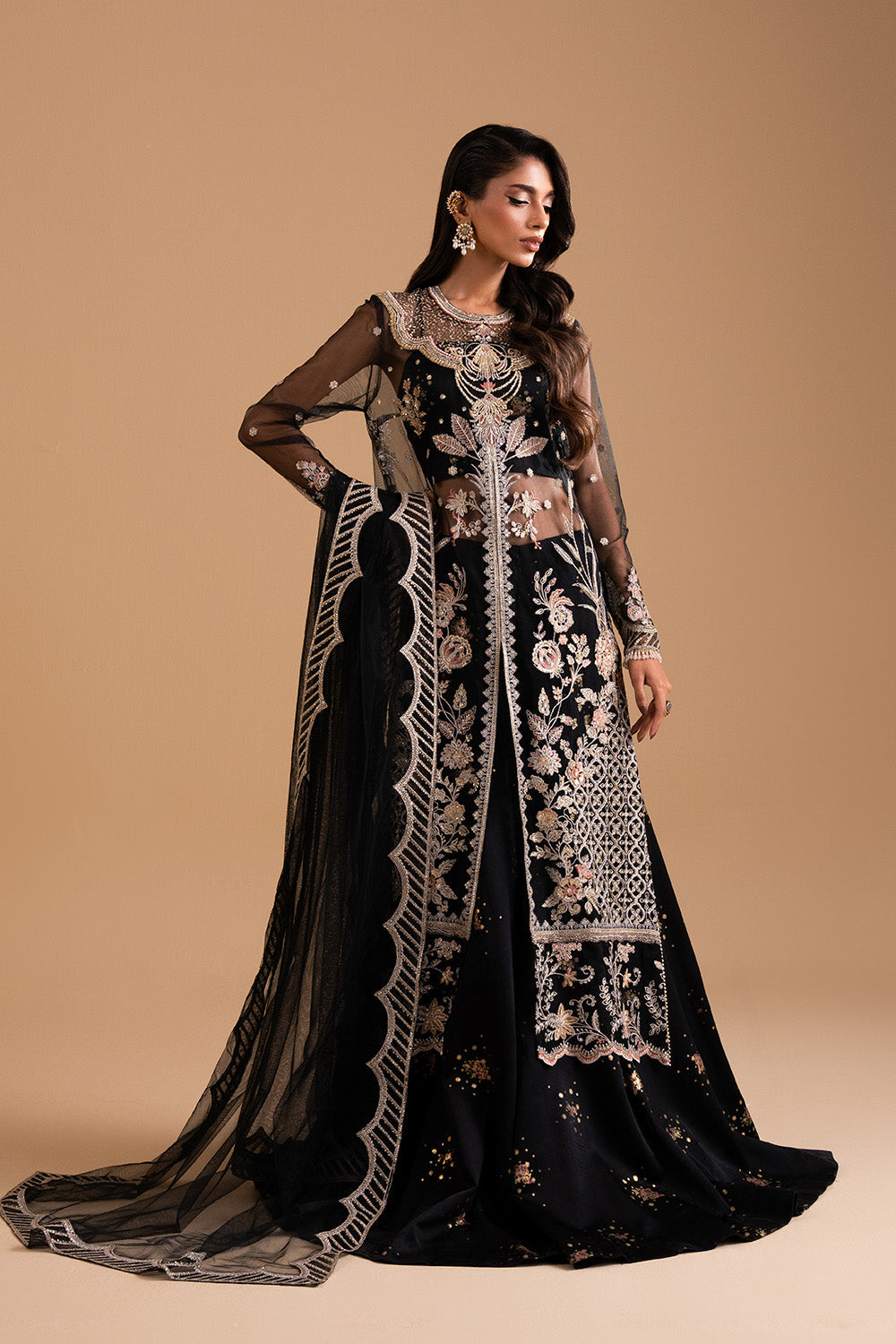 Afsany by Zariya RTW Embroidered Bareeze Net 3 Piece Suit MIRAAJE ZB50030 Festive Collection