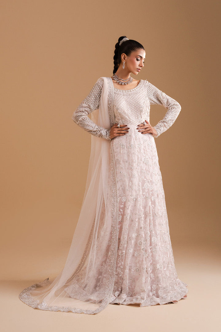 Afsany by Zariya RTW Embroidered Bareeze Net 3 Piece Suit BLUSH ZB50032 Festive Collection