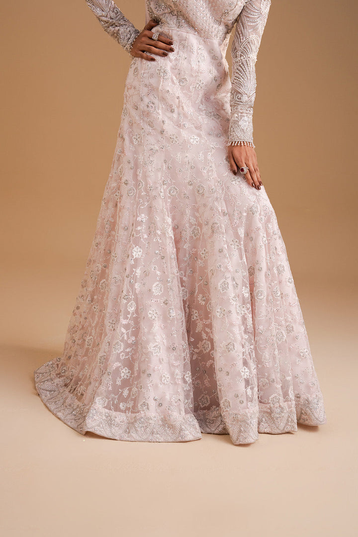 Afsany by Zariya RTW Embroidered Bareeze Net 3 Piece Suit BLUSH ZB50032 Festive Collection
