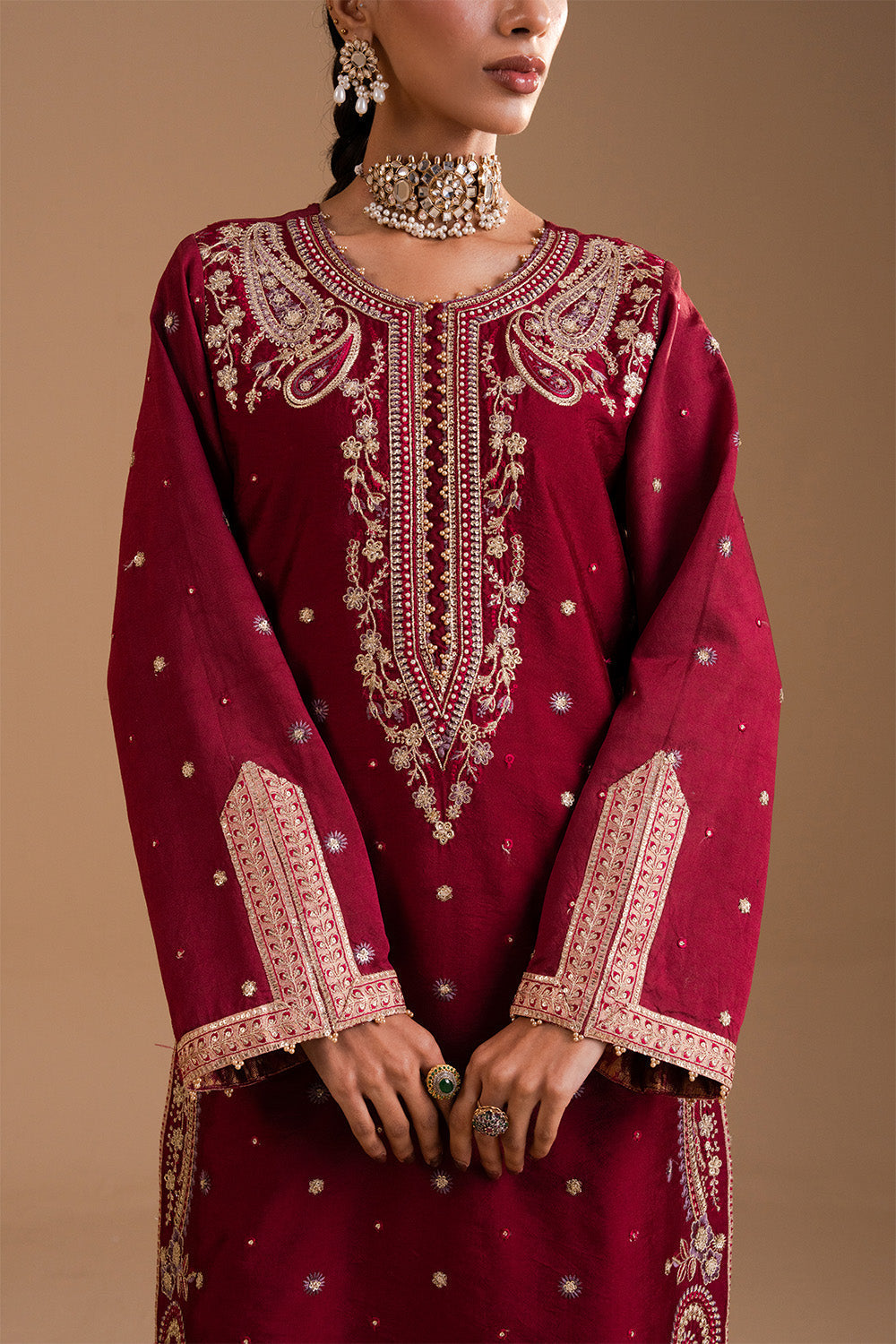 Afsany by Zariya RTW Embroidered Russian Silk 3 Piece Suit FERESHTEH ZB50037 Festive Collection