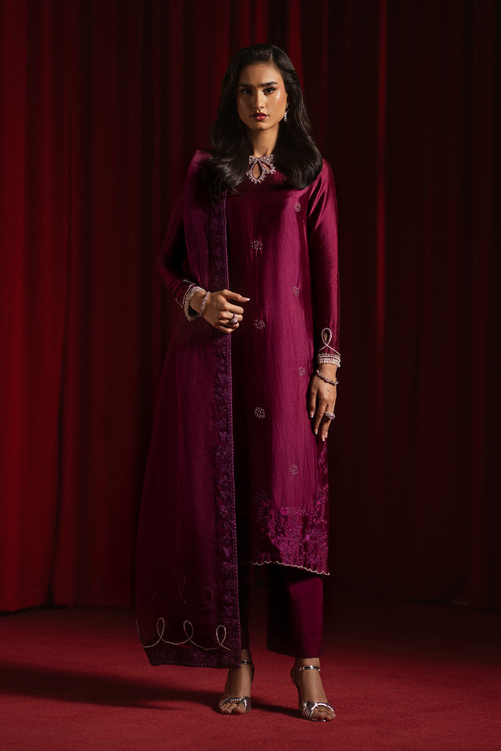 Siara by Zariya RTW Embroidered Silk 3 Piece Suit EZRA ZB60170 Festive Collection