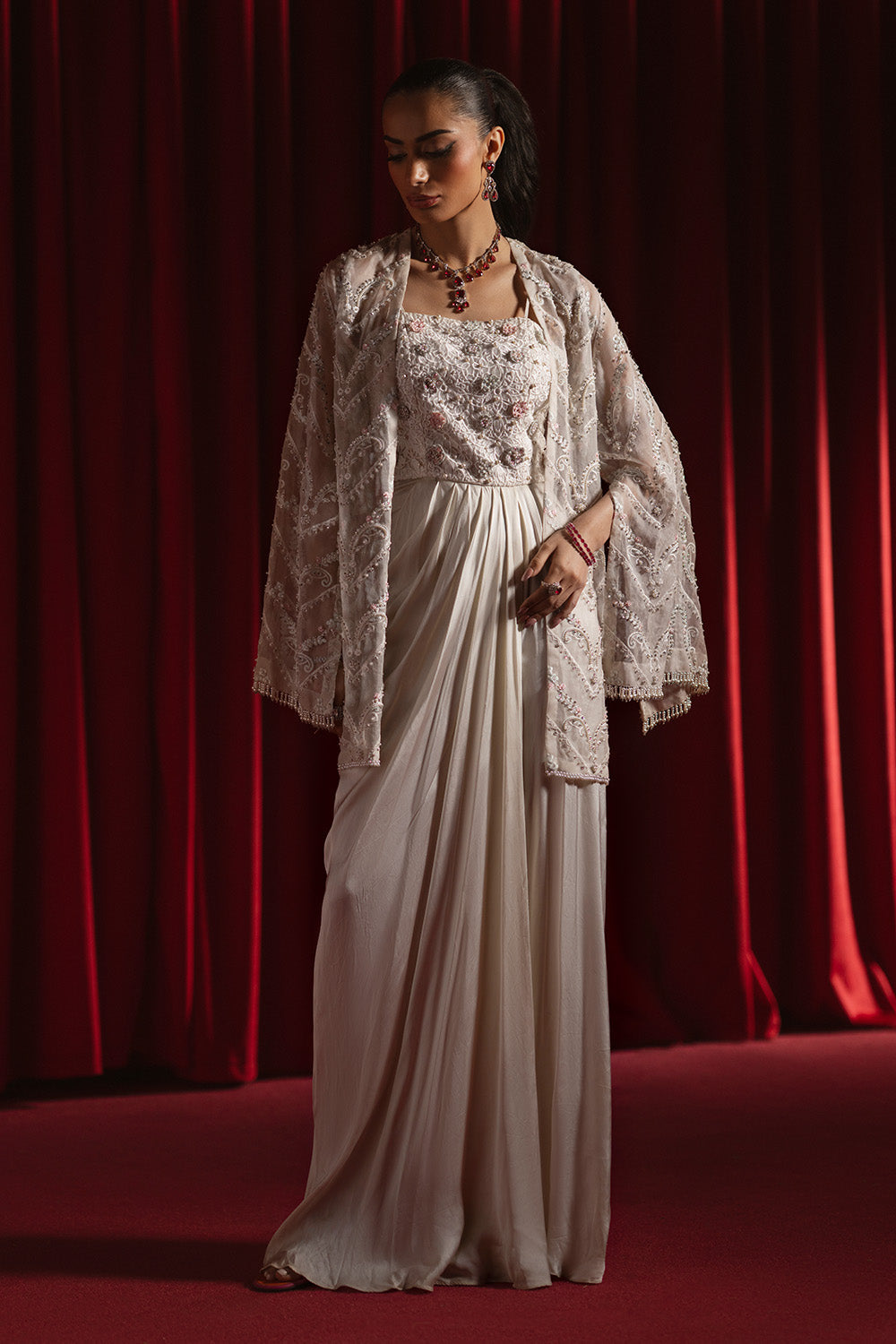 Siara by Zariya RTW Embroidered Organza 3 Piece Suit AMAL ZB60174 Festive Collection