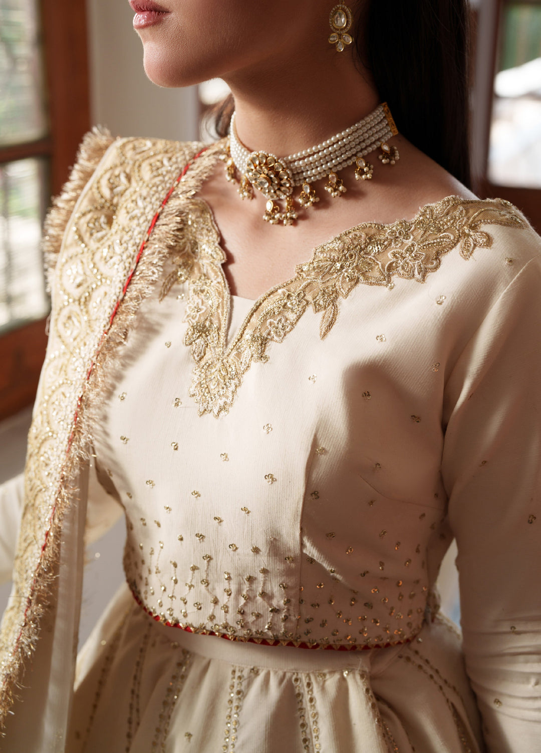 Shagun by Neeshay Unstitched Embroidered Raw Silk 2 Piece Suit NSH26US Zohravar - Festive Collection