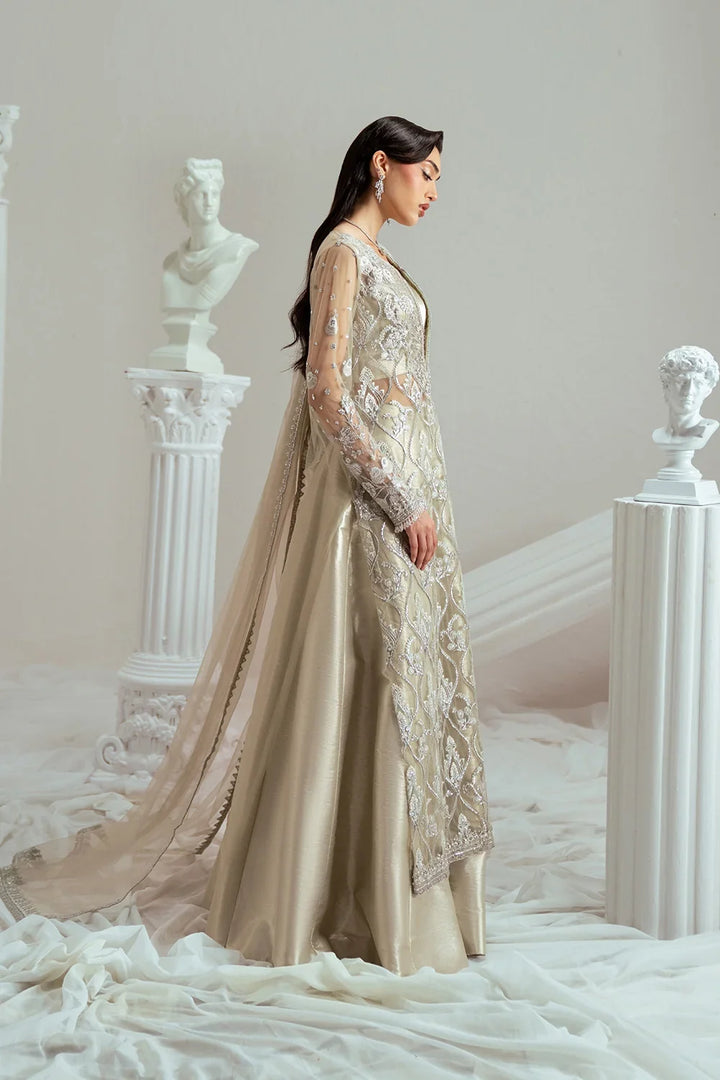 Elyse by Zariya Unstitched Embroidered Net 3 Piece Suit ZA26UEW Sandrine ZSU-6303 - Wedding Collection