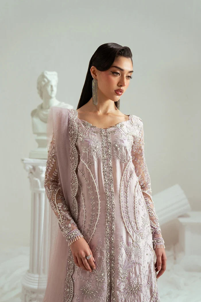 Elyse by Zariya Unstitched Embroidered Net 3 Piece Suit ZA26UEW Mauvette ZSU-6304 - Wedding Collection