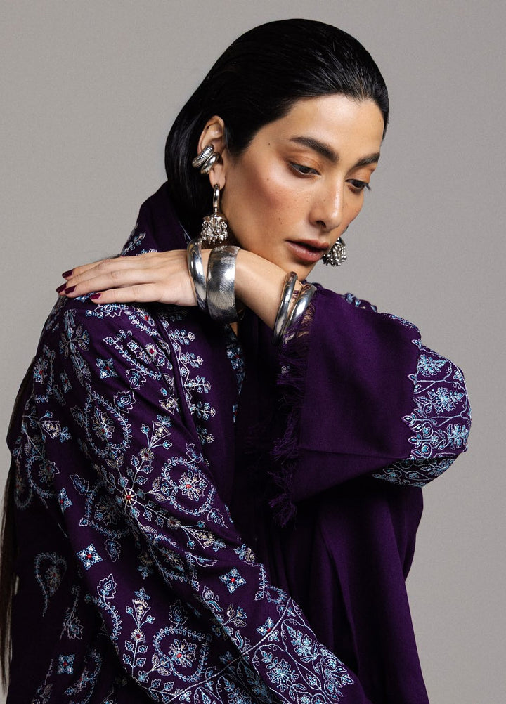 Saraab by Zara Shahjahan Unstitched Embroidered Marina 3 Piece Suit ZS26USW Banafsha - Winter Collection