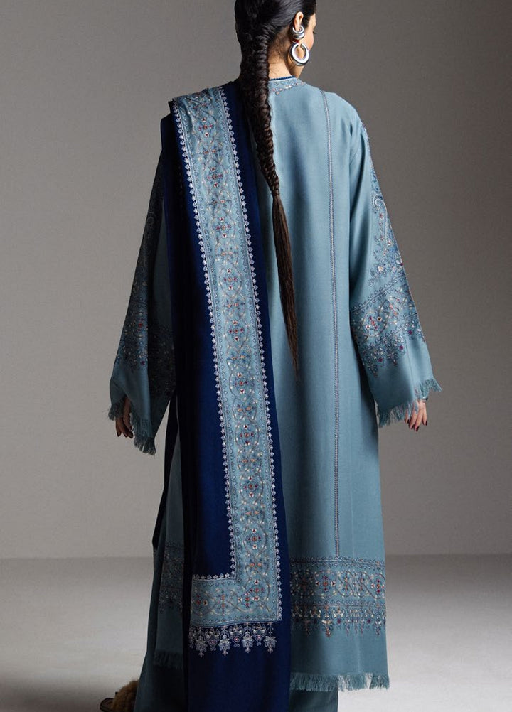 Saraab by Zara Shahjahan Unstitched Embroidered Marina 3 Piece Suit ZS26USW Firoza - Winter Collection
