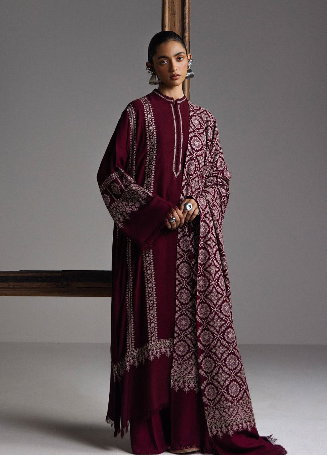Saraab by Zara Shahjahan Unstitched Embroidered Marina 3 Piece Suit ZS26USW Mehrab - Winter Collection