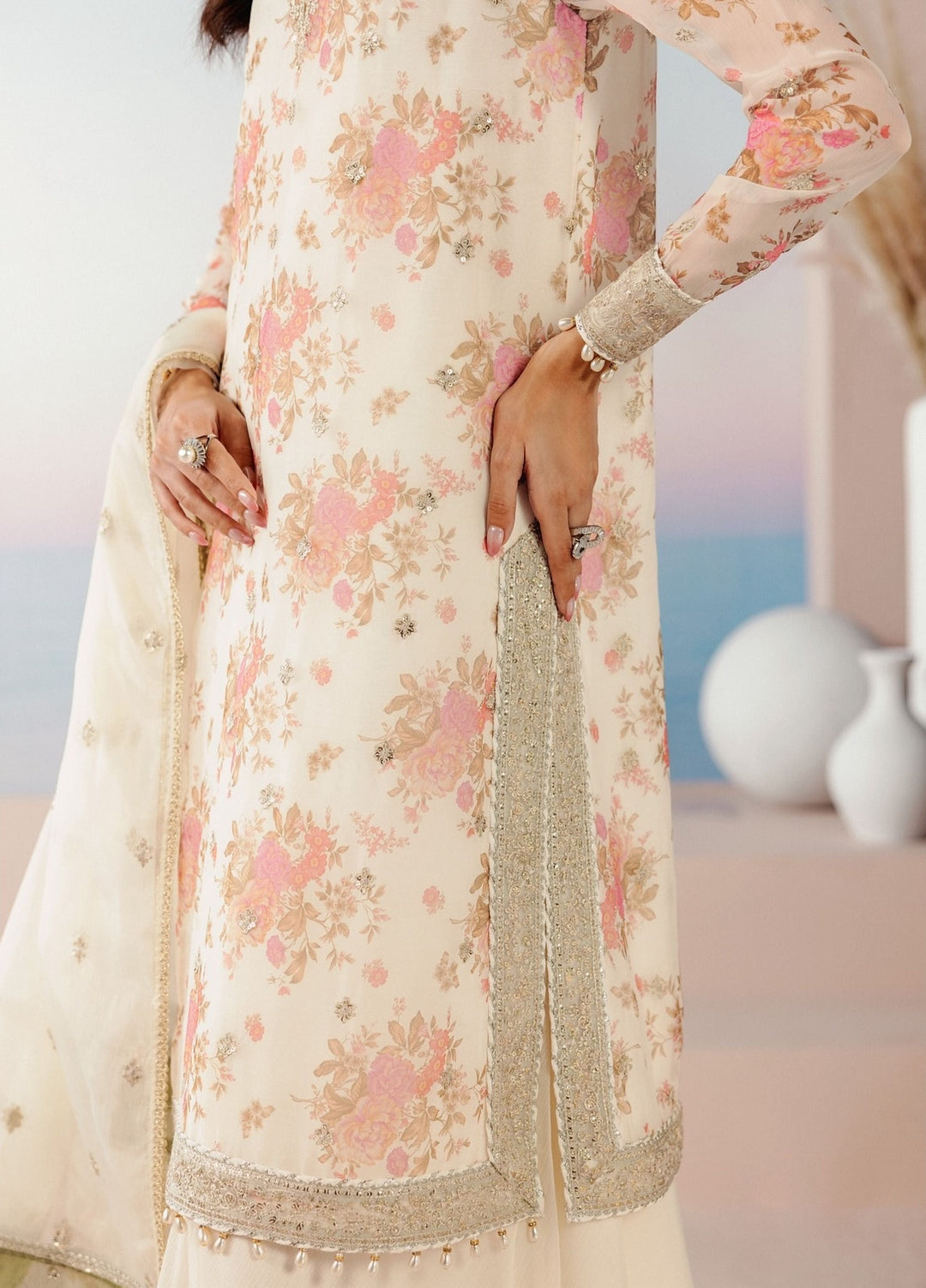 Roselle by Zarif Unstitched Embroidered Chiffon 3 Piece Suit ZR26UR ZRRPE-FABLE 07 - Festive Collection
