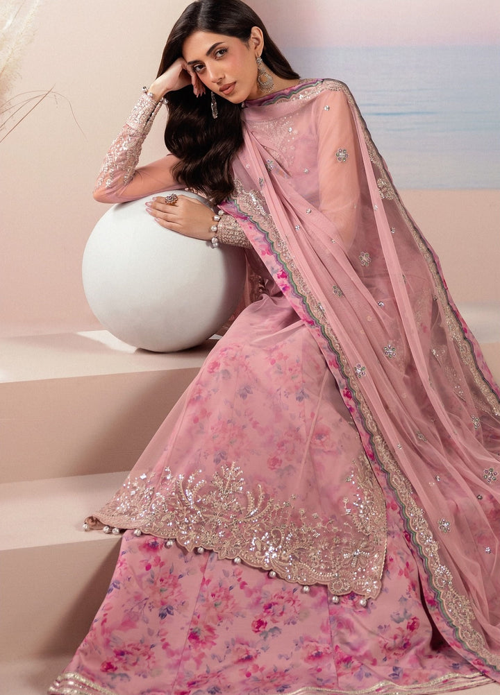 Roselle by Zarif Unstitched Embroidered Net 3 Piece Suit ZR26UR ZRRPE-TWIRL 08 - Festive Collection