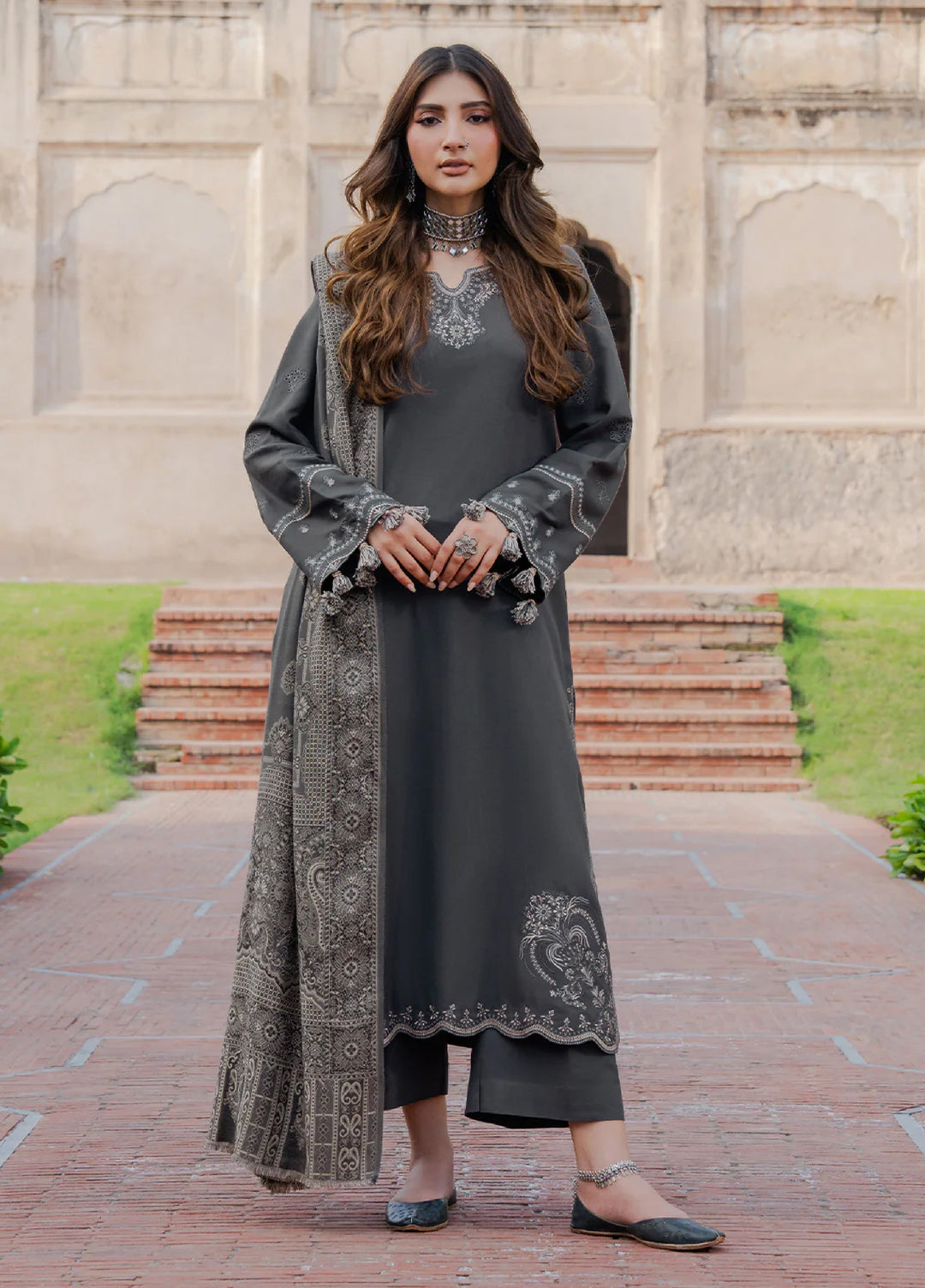 Nooraniyat by Izel Embroidered wool Suits Unstitched 3 Piece IZ25NW Zarmin - Winter Collection