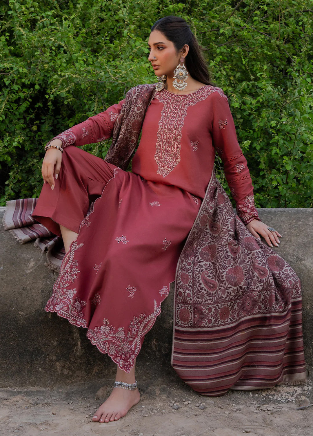 Nooraniyat by Izel Embroidered wool Suits Unstitched 3 Piece IZ25NW Zarnoor - Winter Collection