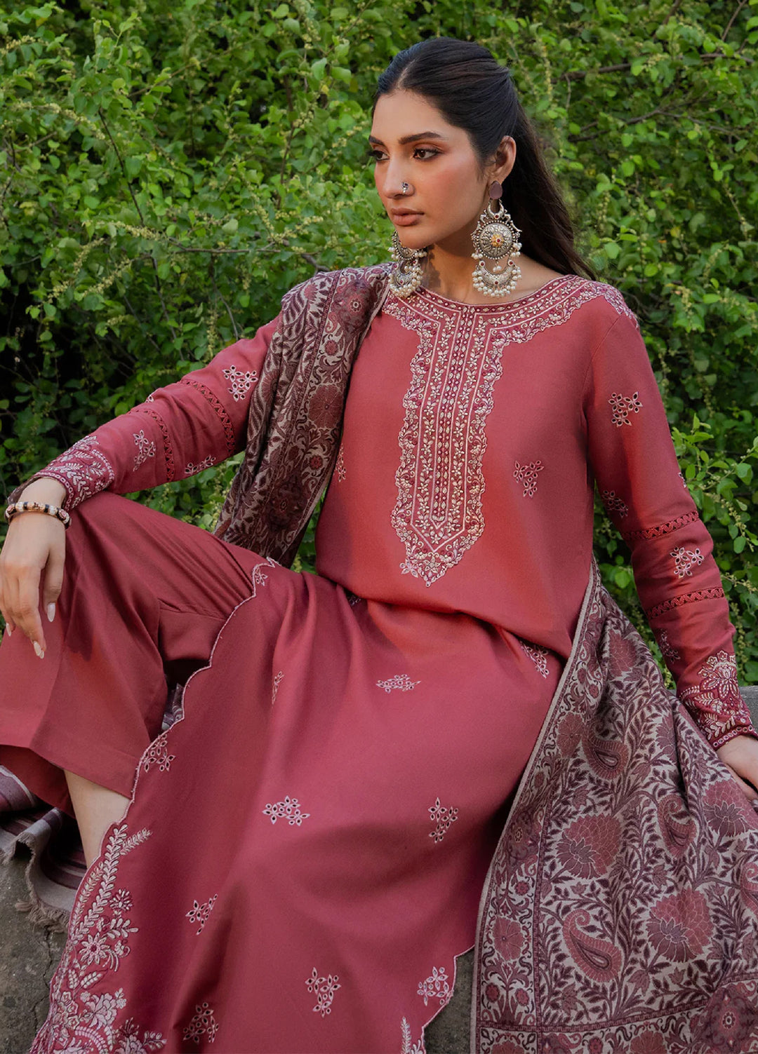 Nooraniyat by Izel Embroidered wool Suits Unstitched 3 Piece IZ25NW Zarnoor - Winter Collection