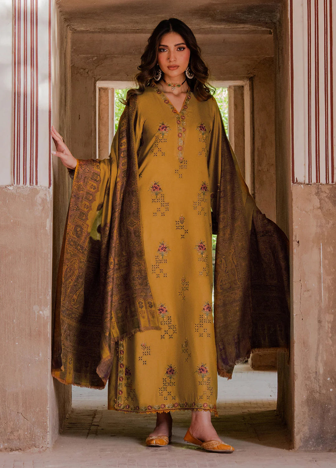 Nooraniyat by Izel Embroidered wool Suits Unstitched 3 Piece IZ25NW Zauq - Winter Collection