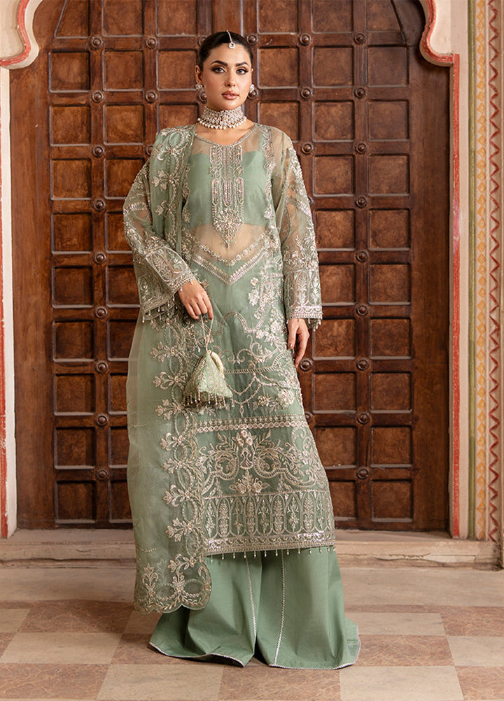 Zebtan Women Unstitched Embroidered Organza 3 Piece Suit RZ-05 Festive Collection
