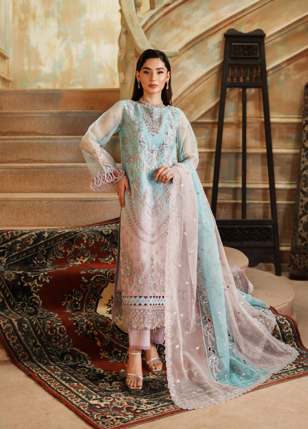 Zebtan Women Unstitched Embroidered Organza 3 Piece Suit ZG-01 Festive Collection
