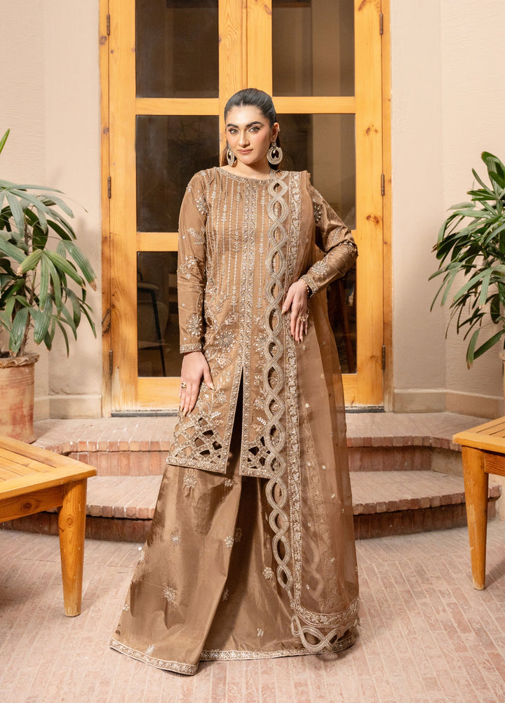 Zebtan Women Unstitched Embroidered Raw Silk 3 Piece Suit MZ-05 Festive Collection