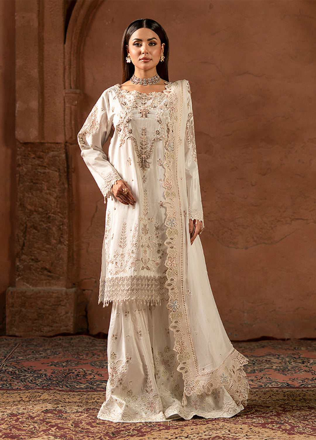 Zebtan Women Unstitched Embroidered Raw Silk 3 Piece Suit ZQ-06 Festive Collection