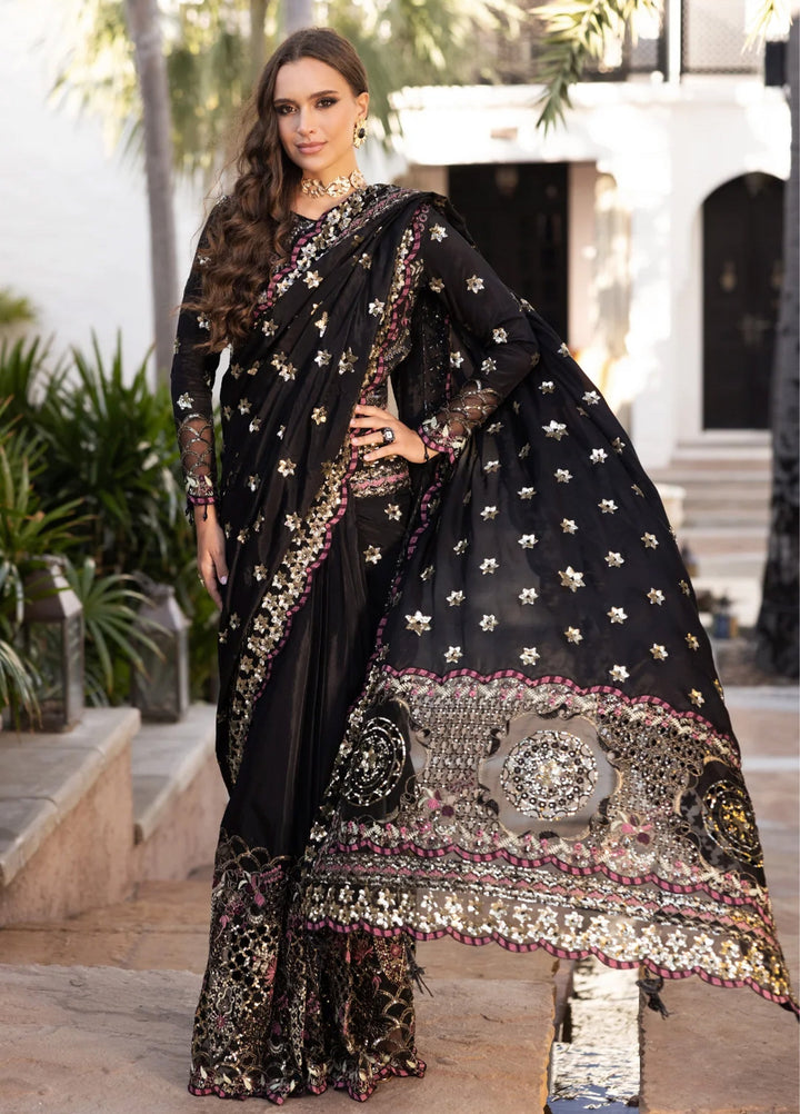Zebtan Women Unstitched Embroidered Silk Saree Suit ZN-08 Festive Collection