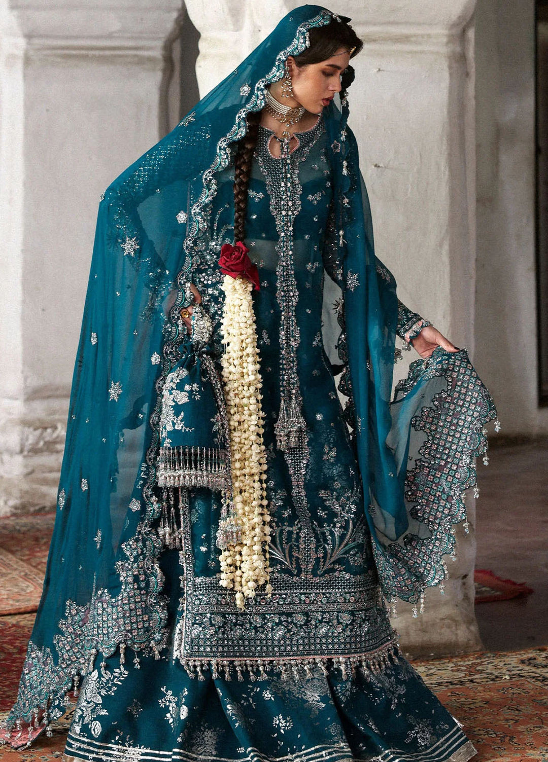 Massarat by Hussain Rehar Embroidered Organza Suits Unstitched 3 Piece HRR25MU Zebunisa - Festive Collection