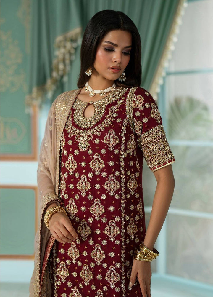 Afsana by Zevk Unstitched Embroidered Chiffon 3 Piece Suit ZV26UAW Anabi - Wedding Collection