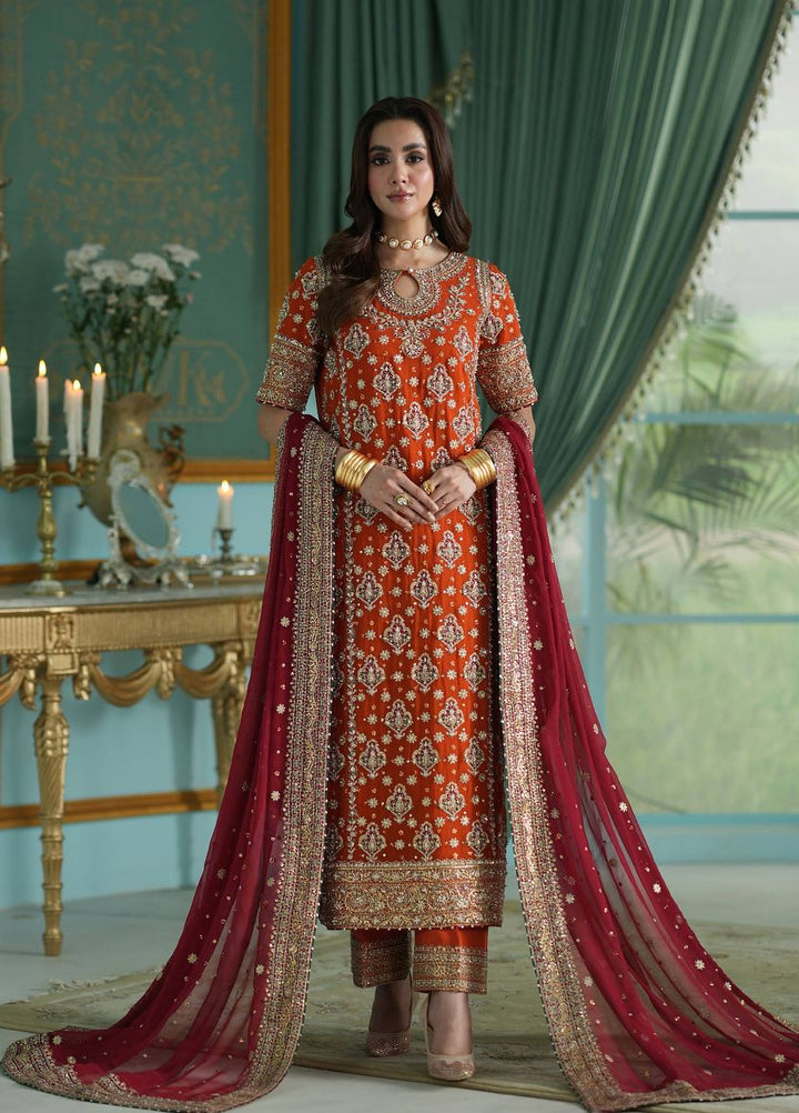 Afsana by Zevk Unstitched Embroidered Chiffon 3 Piece Suit ZV26UAW Jugnu - Wedding Collection