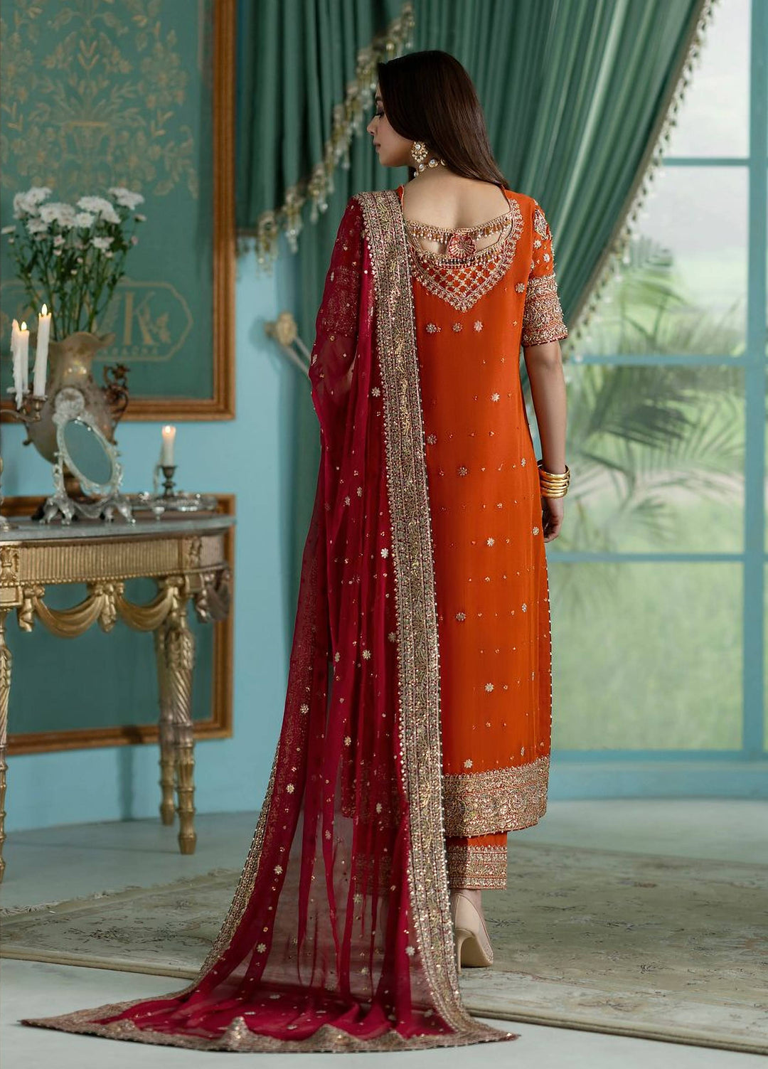 Afsana by Zevk Unstitched Embroidered Chiffon 3 Piece Suit ZV26UAW Jugnu - Wedding Collection