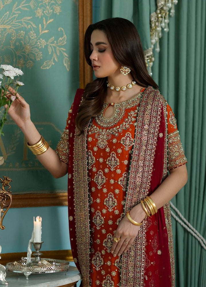 Afsana by Zevk Unstitched Embroidered Chiffon 3 Piece Suit ZV26UAW Jugnu - Wedding Collection