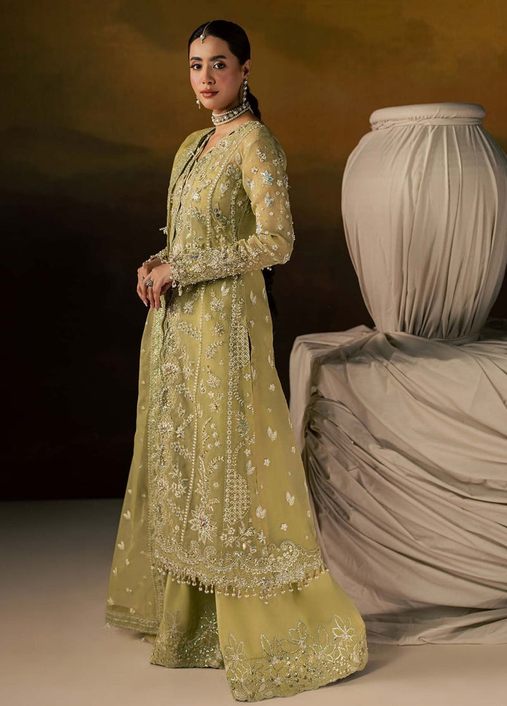 Zeynor by Aylin Unstitched Hand work Organza 3 Piece Suit AY26UZO Selenite - Wedding Collection