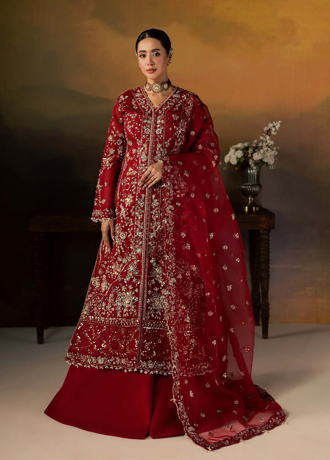 Zeynor by Aylin Unstitched Hand work Organza 3 Piece Suit AY26UZO Firestone - Wedding Collection