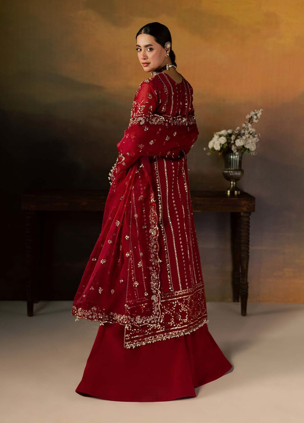 Zeynor by Aylin Unstitched Hand work Organza 3 Piece Suit AY26UZO Firestone - Wedding Collection
