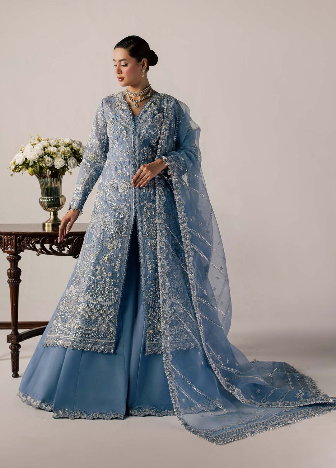 Zeynor by Aylin Unstitched Hand work Organza 3 Piece Suit AY26UZO Serpentine - Wedding Collection