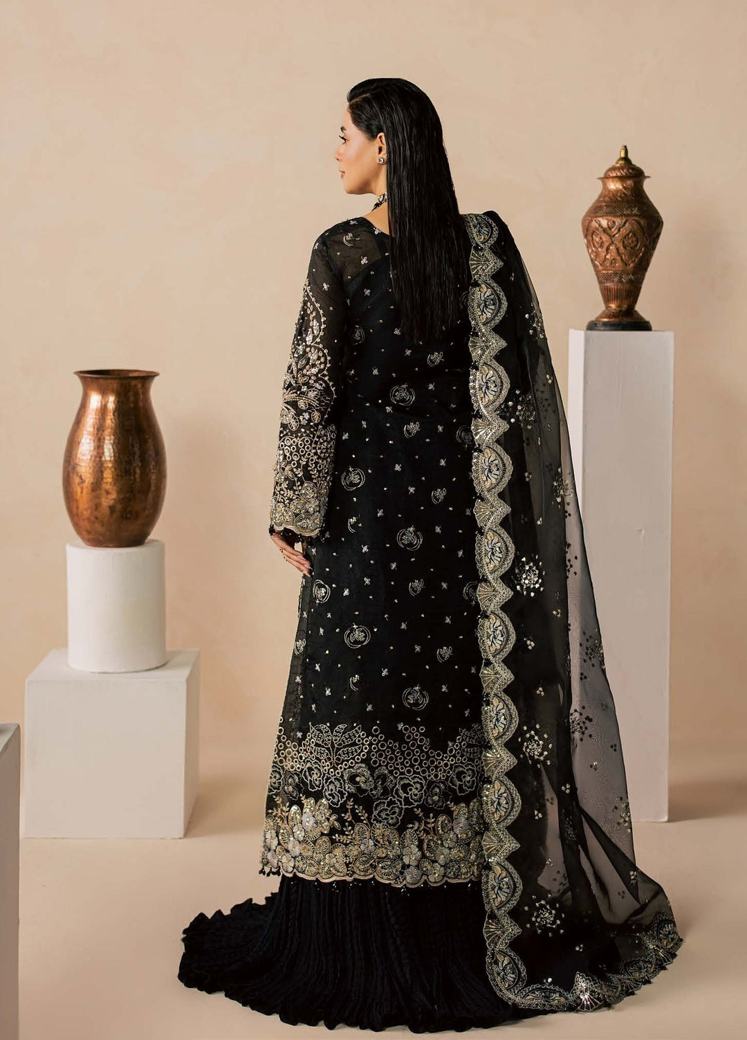 Zeynor by Aylin Unstitched Hand work Organza 3 Piece Suit AY26UZO Beryl - Wedding Collection
