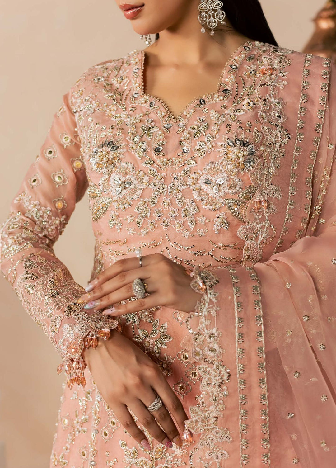 Zeynor by Aylin Unstitched Hand work Organza 3 Piece Suit AY26UZO Coraline - Wedding Collection
