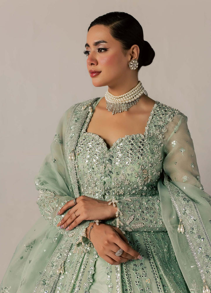 Zeynor by Aylin Unstitched Hand work Organza 3 Piece Suit AY26UZO Amazonite - Wedding Collection