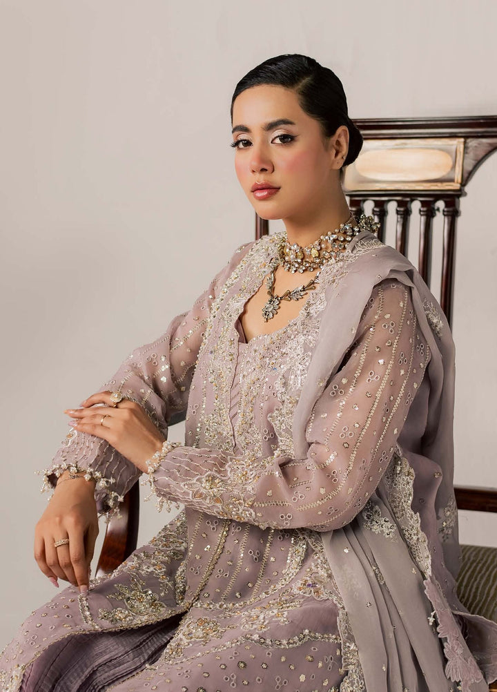 Zeynor by Aylin Unstitched Hand work Organza 3 Piece Suit AY26UZO Lolite - Wedding Collection